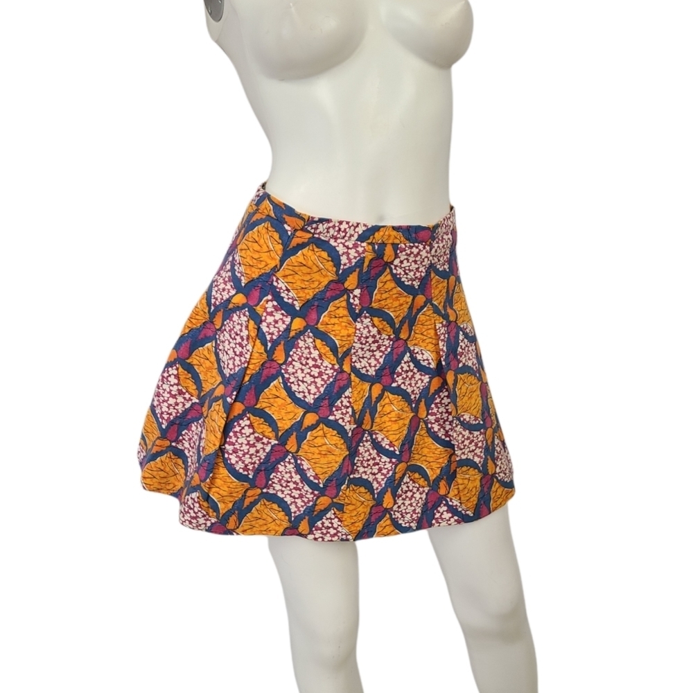 Zara Trafaluc Orange Mini Flair Skirt sz Small